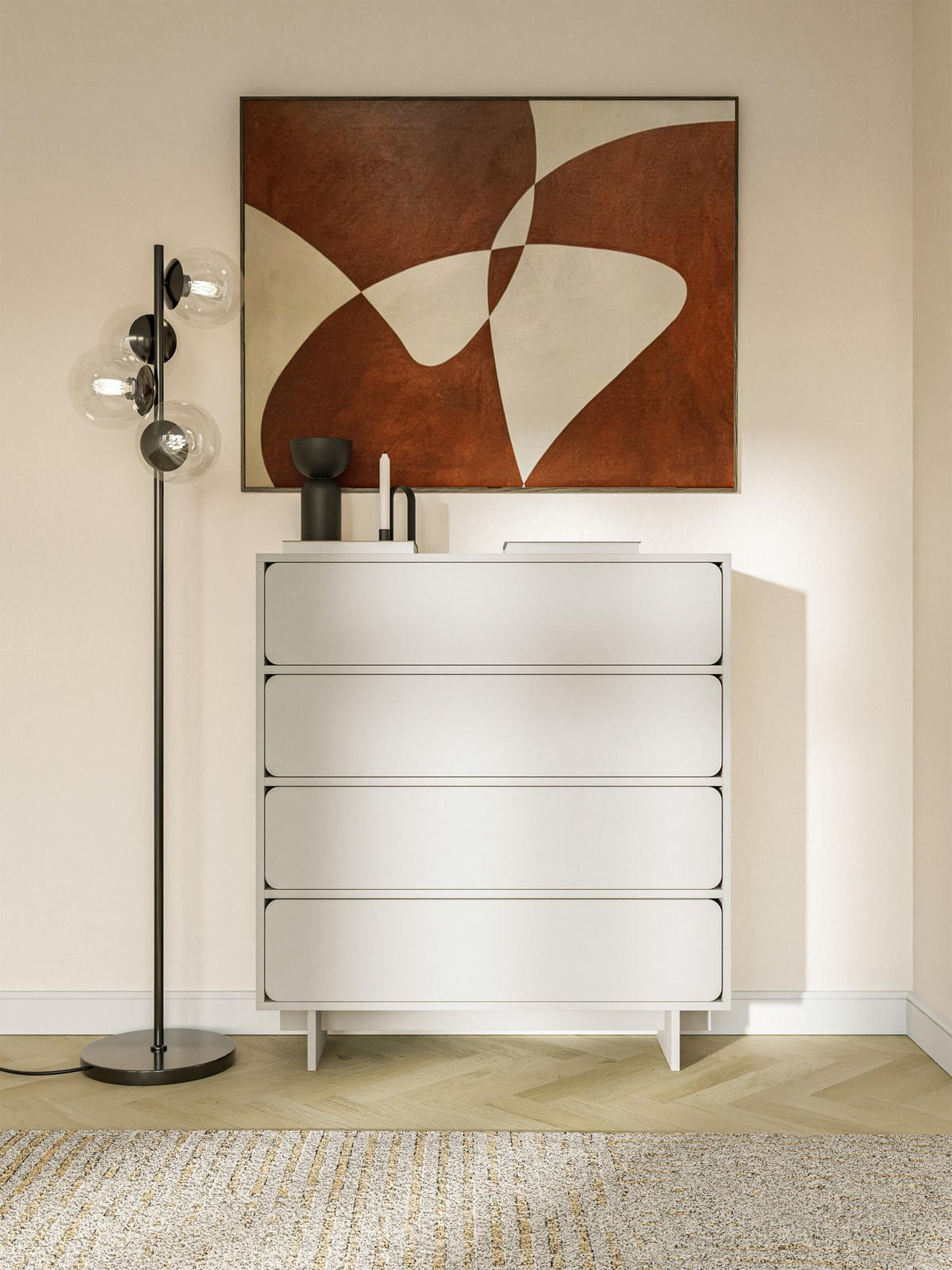 KOMMODE Wuwu Greige 101 cm - Taupe, Holzwerkstoff (100.8/111.8/35cm) - Selsey