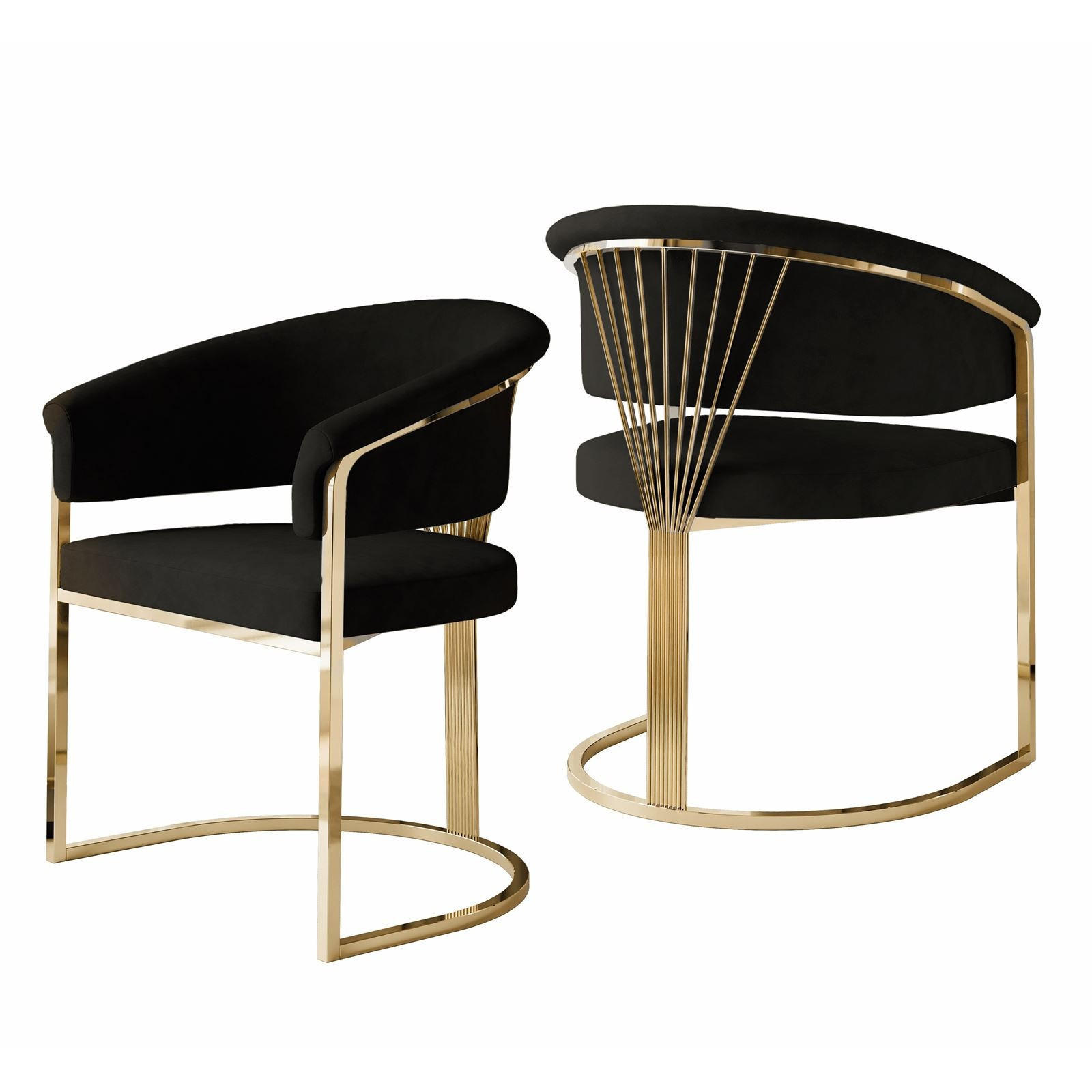 ARMLEHNENSTUHL MOUNIR - Goldfarben/Schwarz, Textil (65/80/53cm) - Lookway