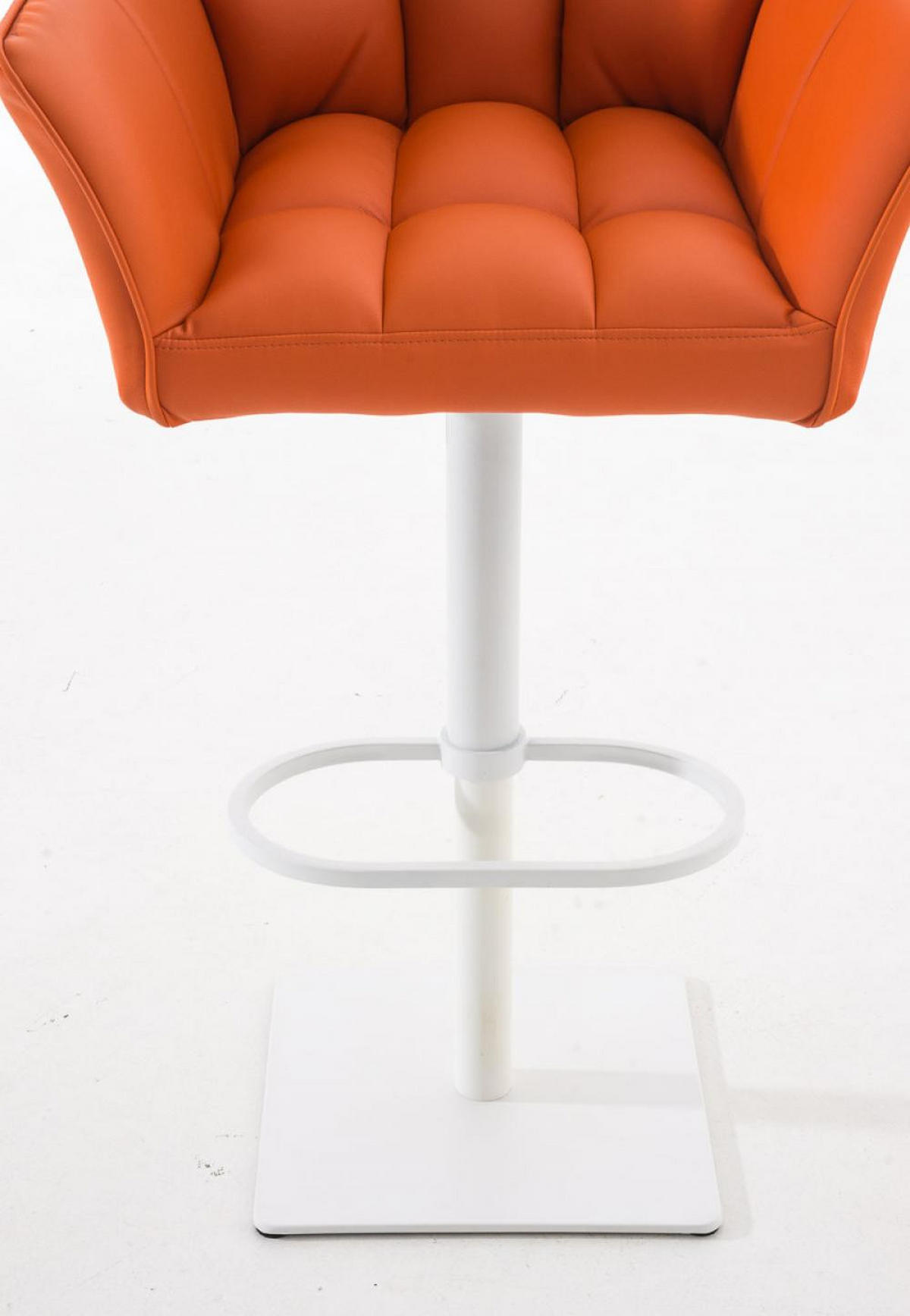 BARHOCKER 2er Set Lederlook Orange - Weiß/Orange, Textil/Metall (64/88/45cm) - CLP