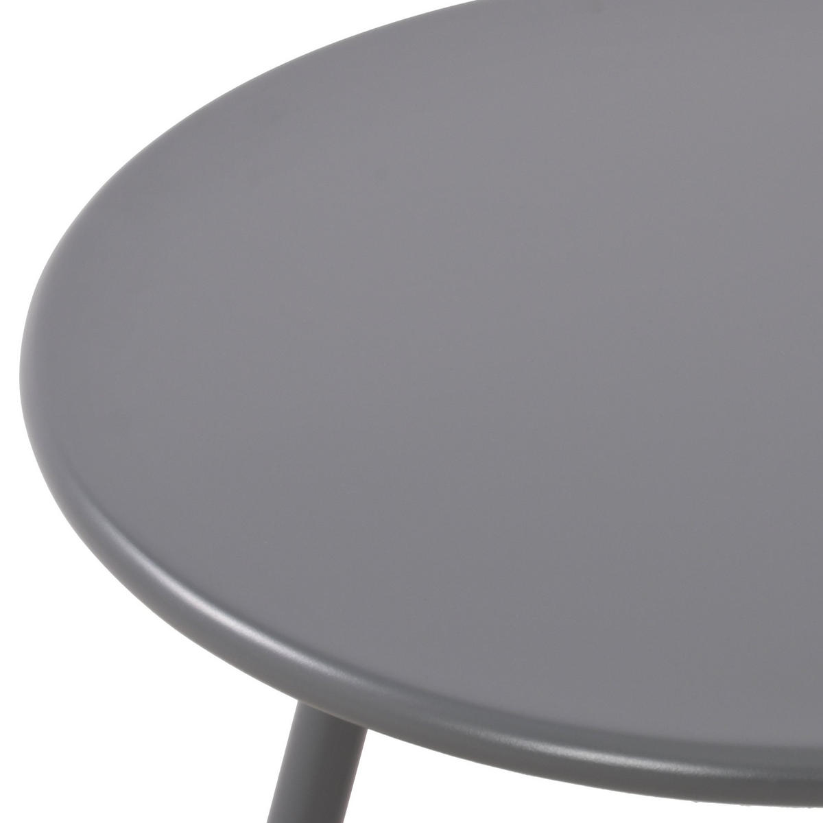 COUCHTISCH rund 60 cm Kunststoff dunkelgrau - Dunkelgrau, Kunststoff/Metall (60/60/45cm) - CLP