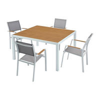 GARTENESSGRUPPE im Set - 4 -Sitzer - Textilene - weiß - MACILA - Weiß, Metall - Vente-Unique