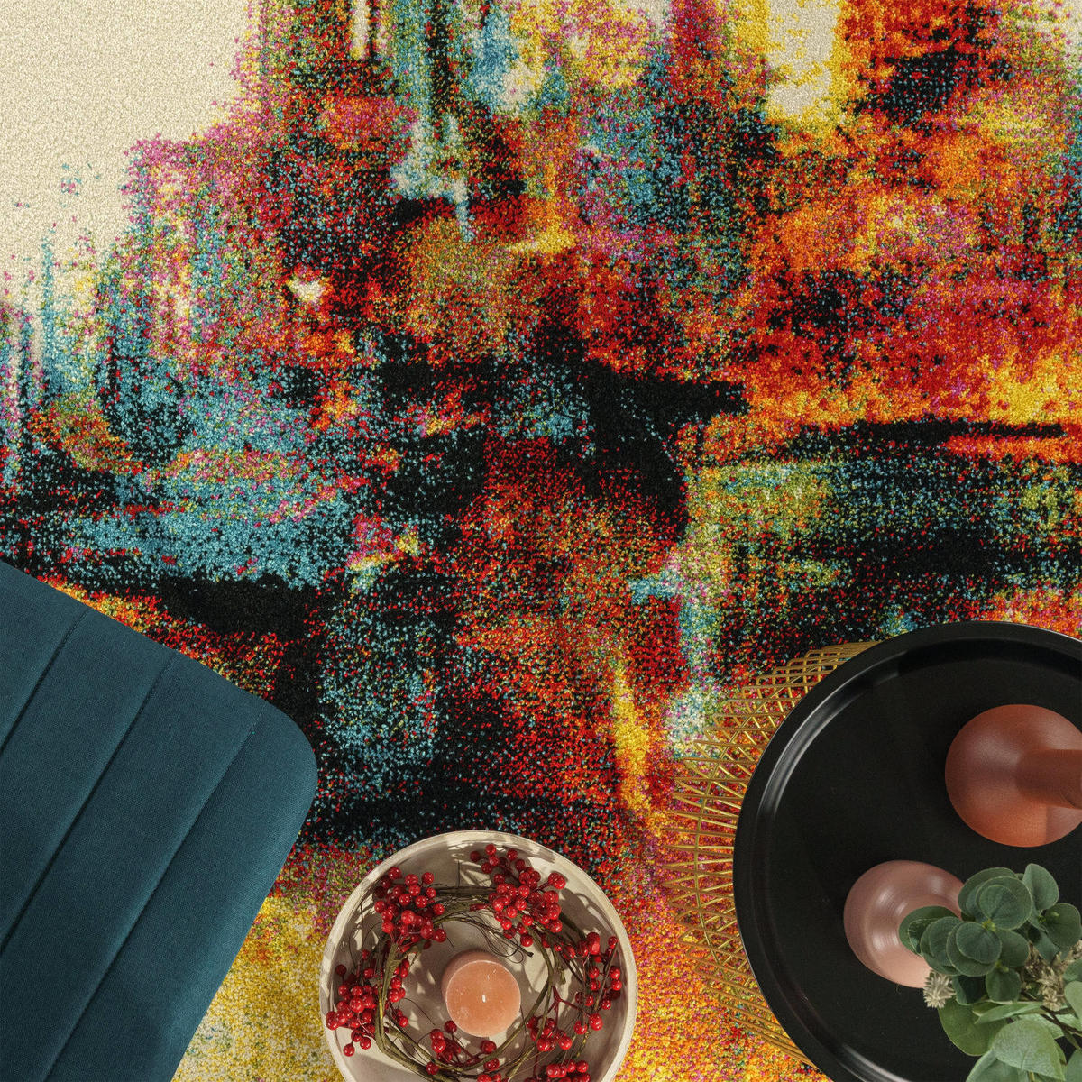 KURZFLOR-TEPPICH CANVAS 752 MEHRFARBIG 200X290 - Multicolor, Kunststoff (200/290cm) - Paco Home