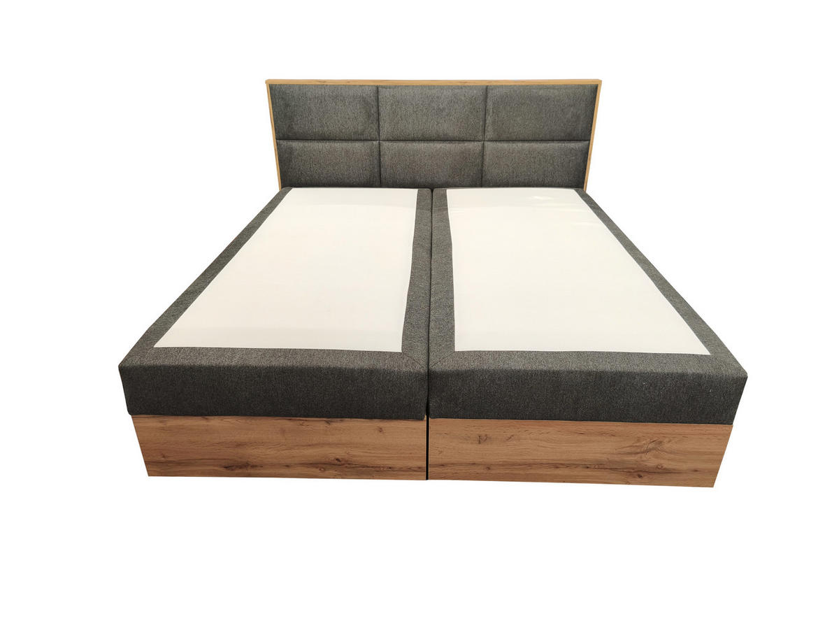 BOXSPRINGBETT Loly 140x200 cm H4 Taschenfederkern Anthrazit - Anthrazit, Textil (140/200cm) - KS Home Concept