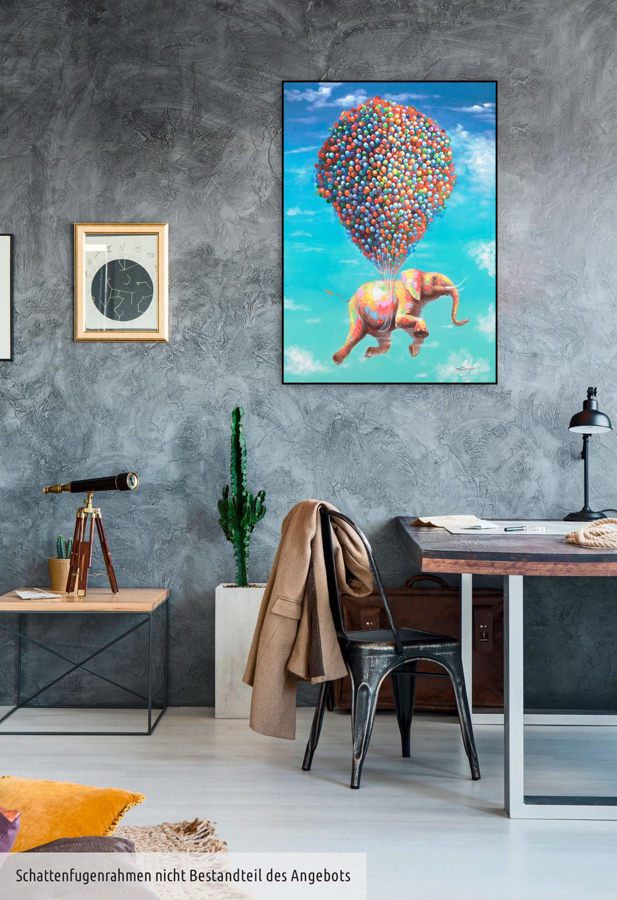 ÖLGEMÄLDE 70/100 cm - Blau/Gelb, Holz/Textil (70/100cm) - KUNSTLOFT