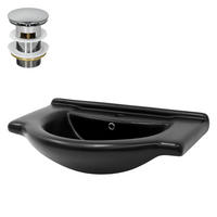 WASCHBECKEN - Schwarz, Keramik (50.5/22.5/77cm) - ML-DESIGN