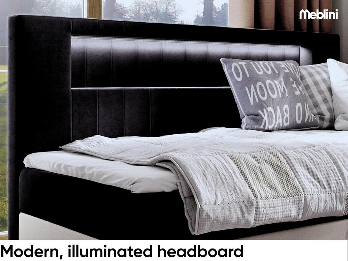 KINDERBETT GARETH 2 - Schwarz/Weiß, Holzwerkstoff (101/201cm) - Meblini