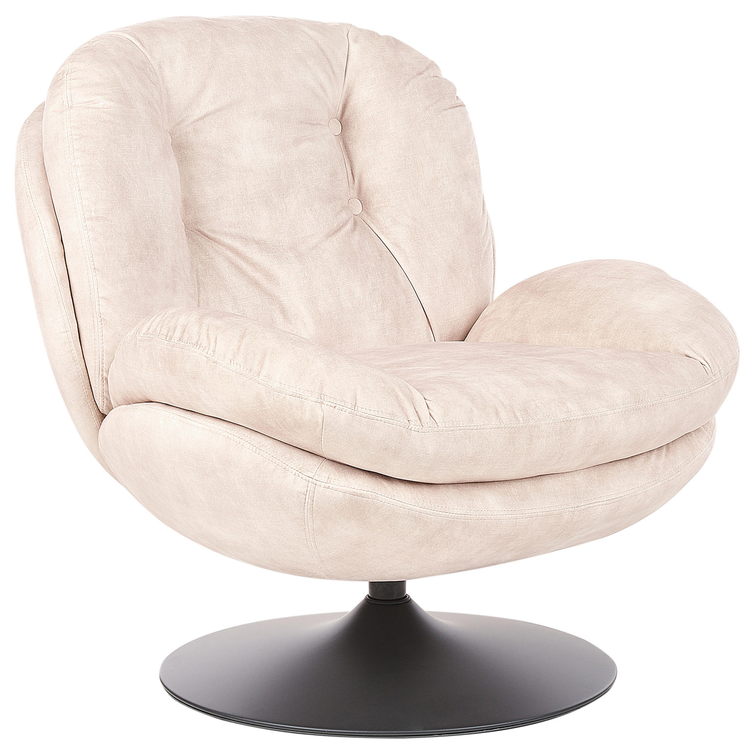 SESSEL Samtstoff Helles Beige Nolvik - Beige/Schwarz, Textil (82/82/85cm) - Beliani