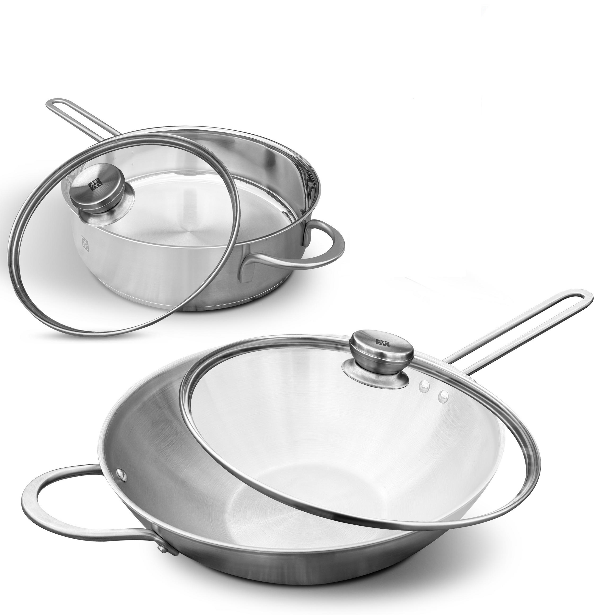 PFANNEN-SET Twin Nova Silber 4-Teilig - Silberfarben, Metall - Tefal