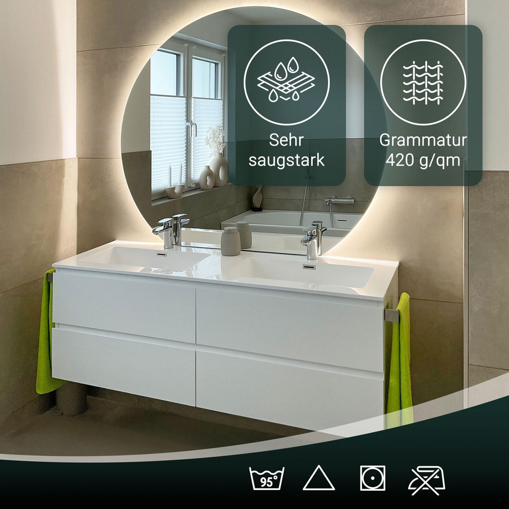 Thumbnail - Zollner Badetuch,, Limette, Textil, 100x150 cm, Oeko-Tex® Standard 100, Badtextilien, Badetücher