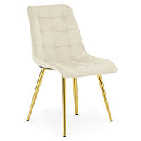 STUHL Beige 49x60 cm SPLIT Samtbezug - Beige, Metall (49/56/60cm)