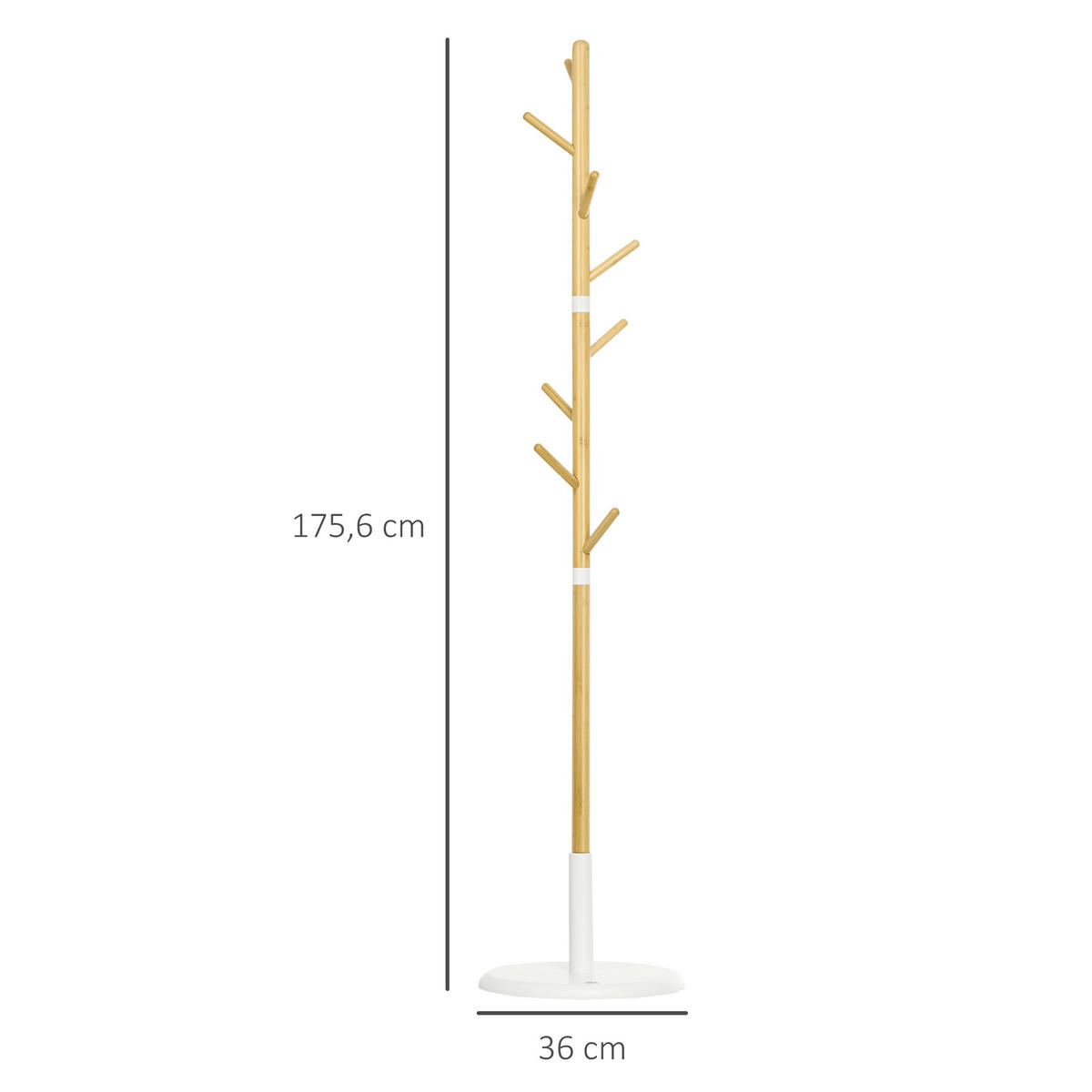 GARDEROBENSTÄNDER Weiß 1 Stück - Weiß, Naturmaterialien (37.8/175.6/37.8cm) - GiPP