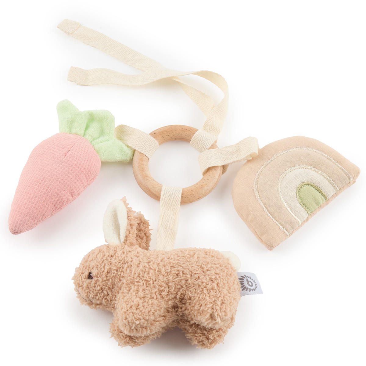 ACTIVITY Spielzeug Hase aus Boucle - Ab - Braun, Holz (20/14cm) - Bieco Spielwaren