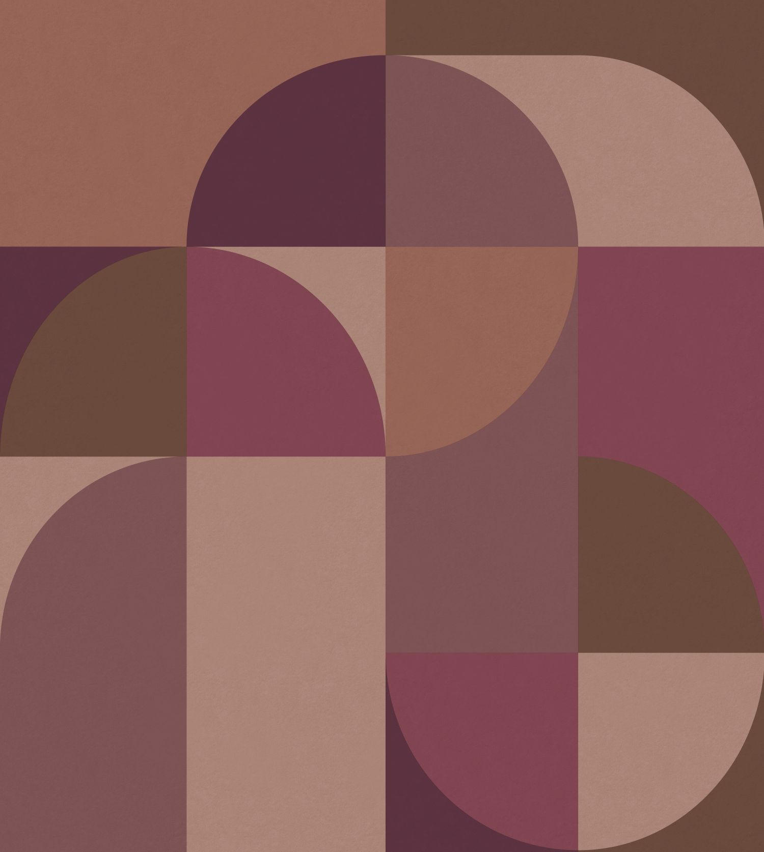 FOTOTAPETE Kreise im Bauhaus-Stil 2.5 x 2.79 m - Lila, Papier (250/279cm) - ESTAhome