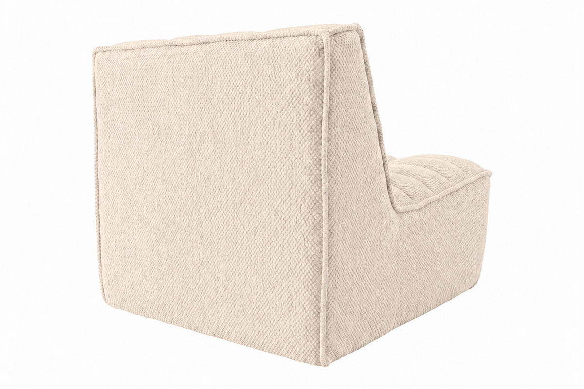 SESSEL, Loungesessel, Plüschstoff Pop, Creme, LAZY - Creme, Holz (80/76/93cm) - Kaiser Möbel