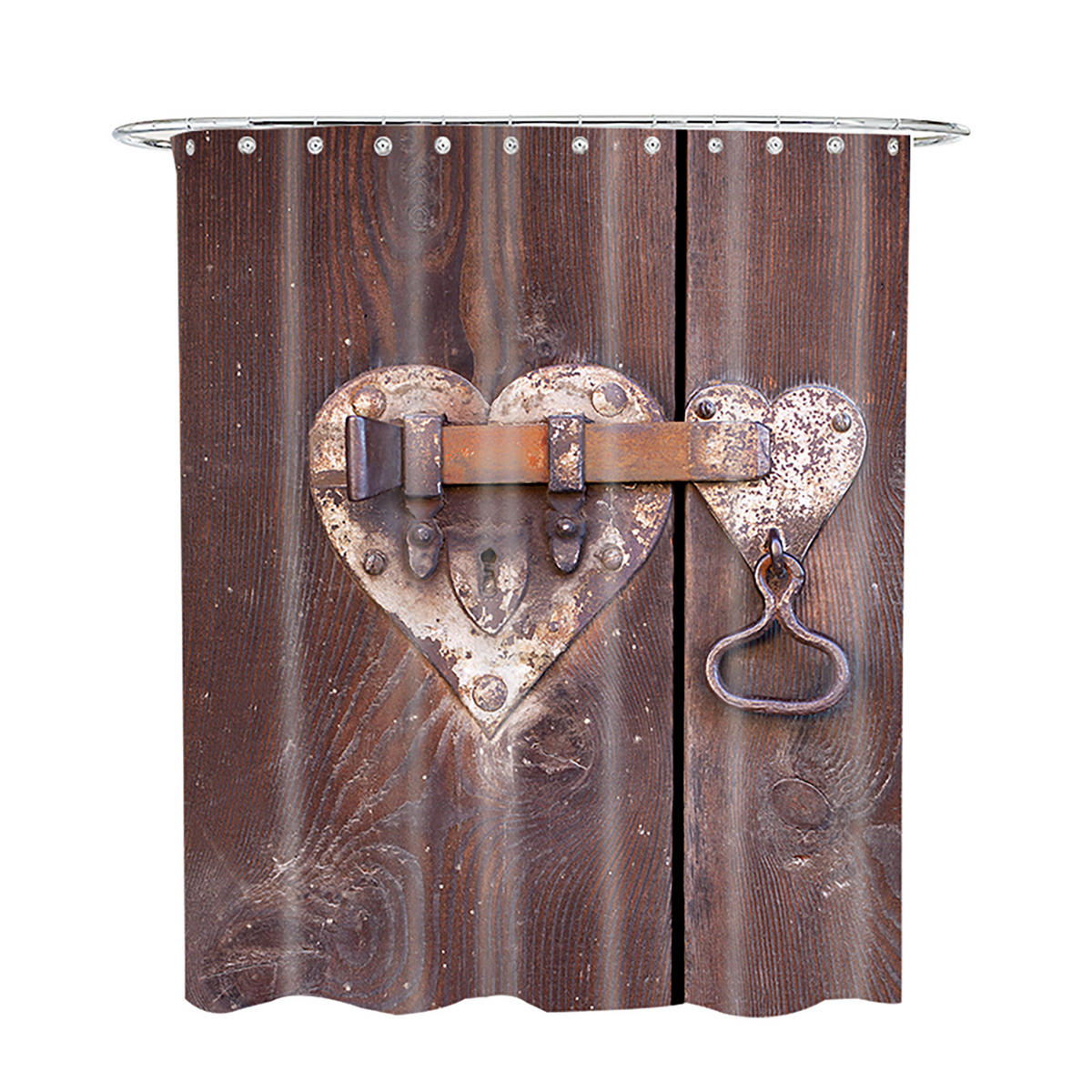 DUSCHVORHANG Türschloss 180 x 200 cm - Braun, Textil (180/200cm) - Sanilo