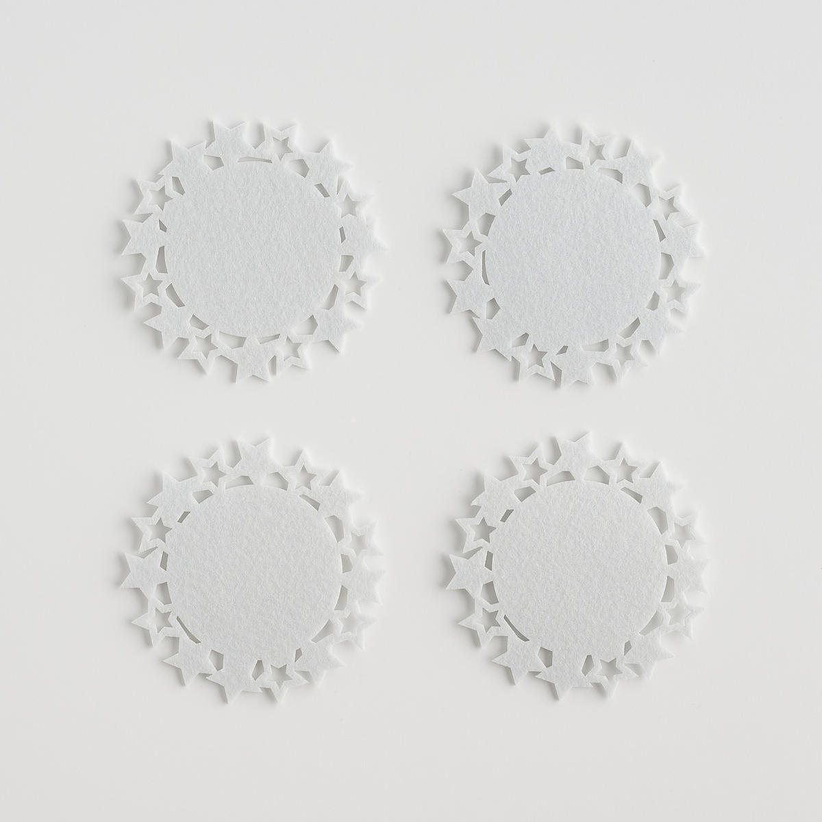 UNTERSETZER-SET Stille - Weiß, Textil (12.3/12.3cm) - home&you