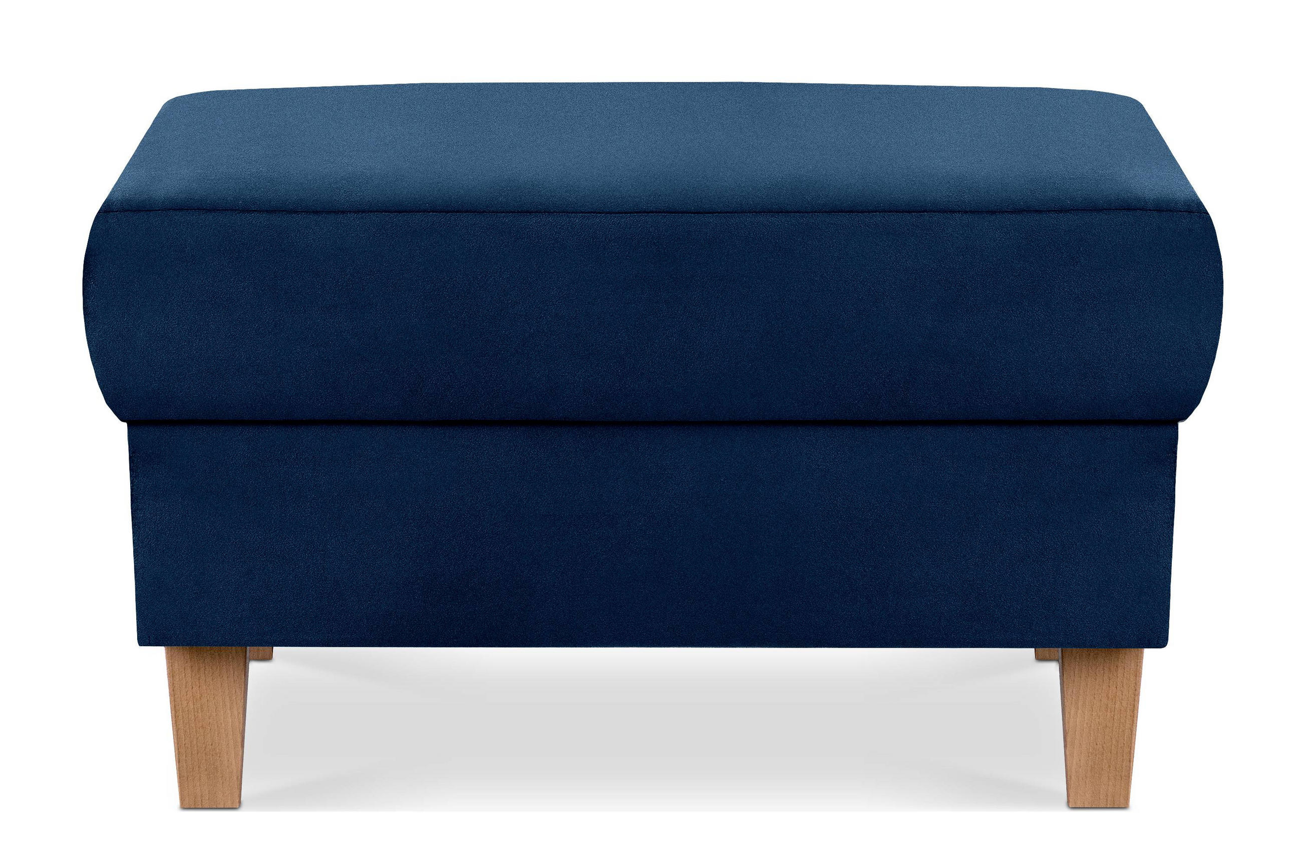 SITZHOCKER ERISO Polsterhocker aufklappbarer, Velour-Stoff, marineblau - Blau/Braun, Textil (71/43/71cm) - KONSIMO®