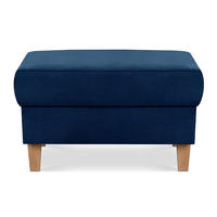 SITZHOCKER ERISO Polsterhocker aufklappbarer, Velour-Stoff, marineblau - Blau/Braun, Textil (71/43/71cm) - KONSIMO®