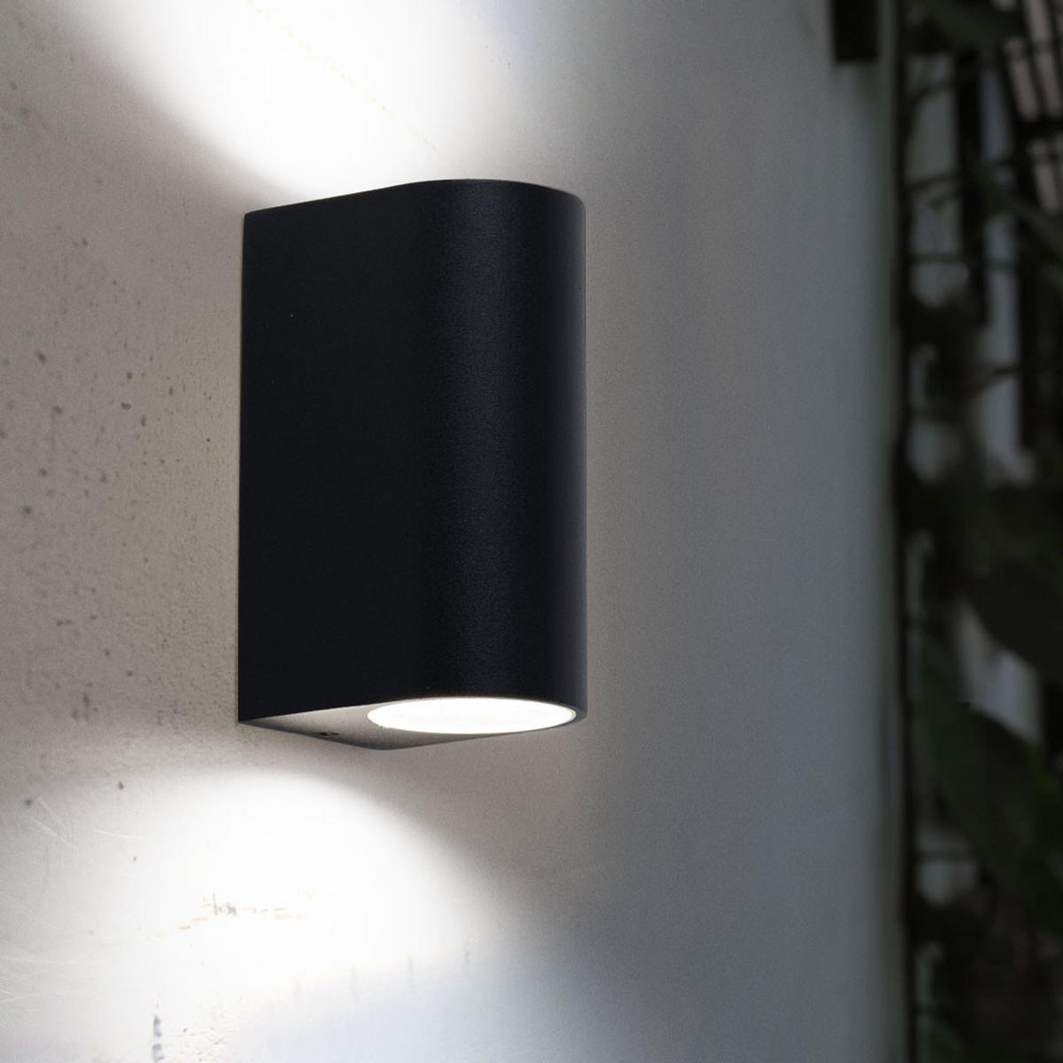 LED AUSSEN-WANDLEUCHTE Aluminium Schwarz - Schwarz, Metall (9.2/15/9.2cm)
