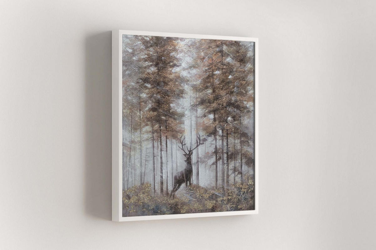 ACRYLBILD HANDGEMALT 80/80 cm - Beige/Braun, Holz/Textil (80/80cm) - KUNSTLOFT