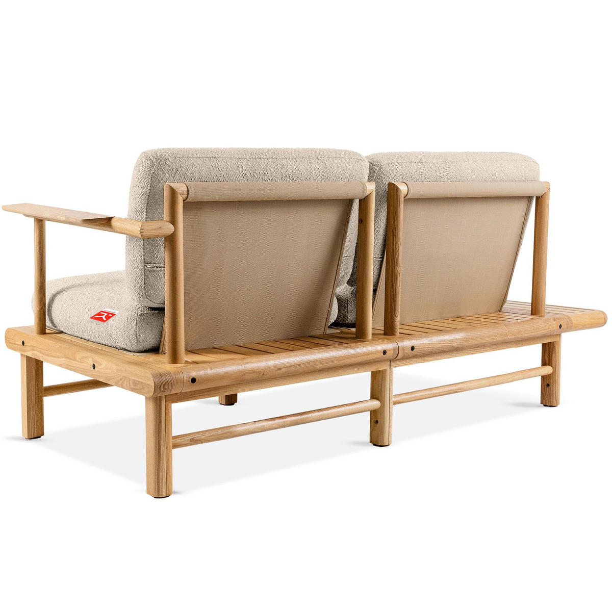 GARTENSOFA ATREDA 2-Sitzer, mit Ablage - Creme, Holz/Textil (175/74/80cm) - KONSIMO®