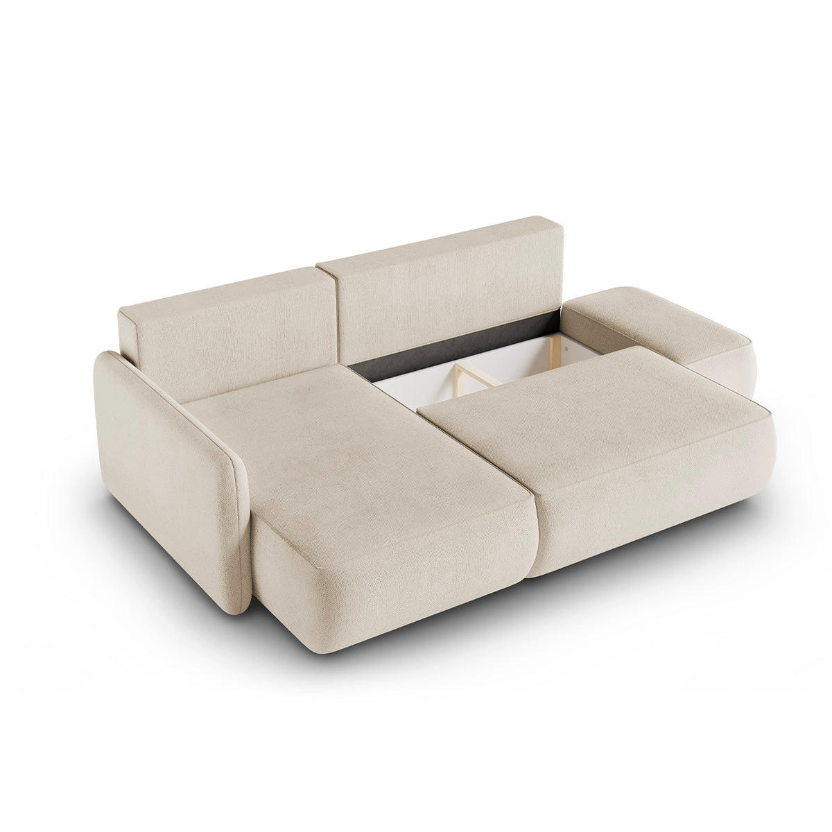 ECKSOFA Alessio 3 Sitzplätze Beige - Beige, Holz (229/148cm) - Petits-meubles