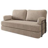 BETTSOFA NIKSI aus Schaumstoff Bucle-Stoff Beige Schlaffunktion - Beige, Textil (170/86/80cm) - MASSENO