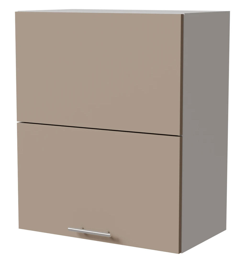 KLAPPHÄNGESCHRANK Brerra W8B/60-AV Weiß / RAL 1019 graubeige Matt 60 / 32,5 / 72cm - Graubraun/Weiß, Holz/Holzwerkstoff (60/72/32.5cm) - Feldmann-Wohnen