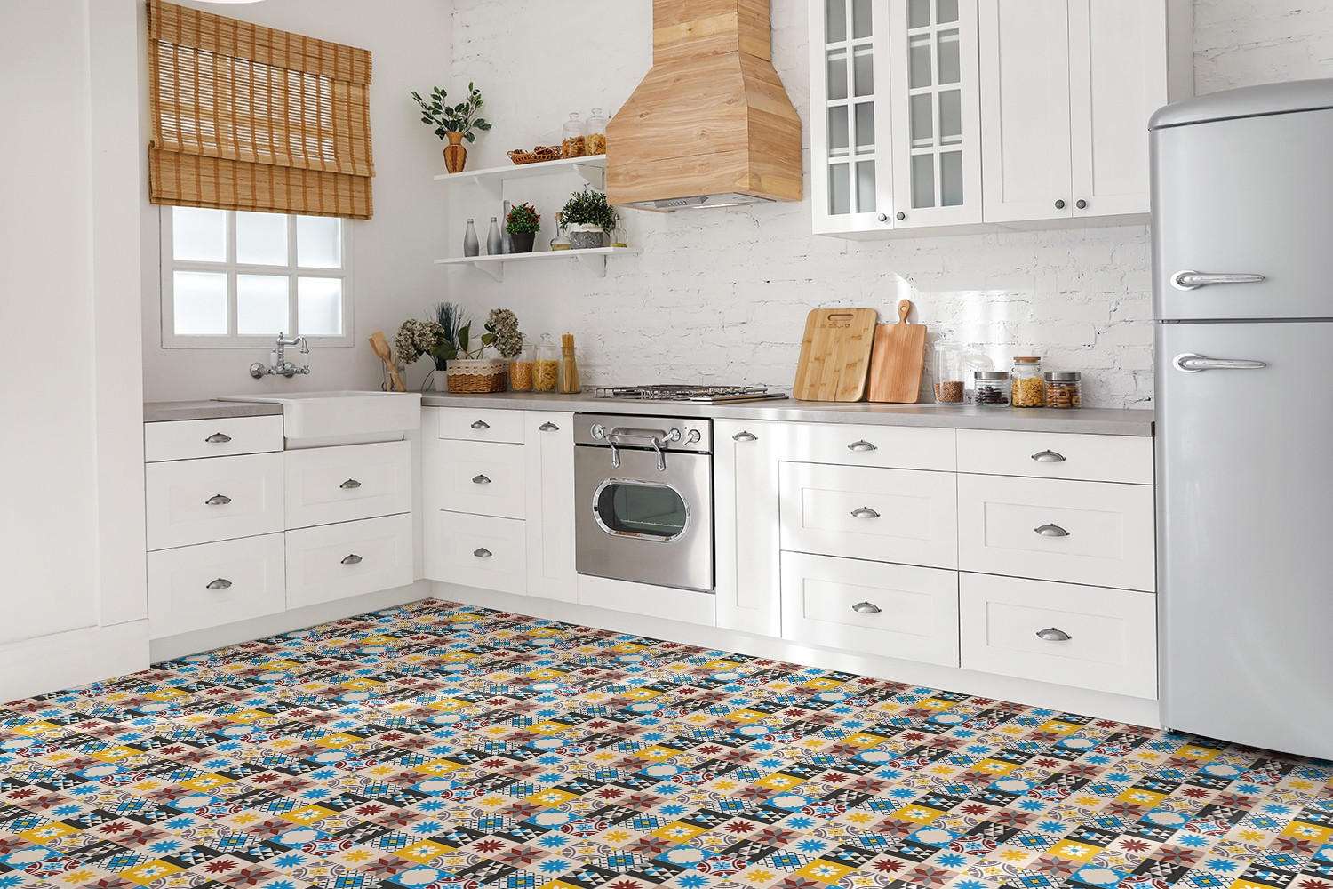 FLIESENAUFKLEBER 9 Stück 30x30 cm selbstklebend Orientalisches Mosaik - Multicolor, Textil (30/1.6/30cm) - TULUP