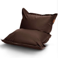INDOOR RIESEN SITZSACK XXL Kunstleder - Dunkelbraun, Textil (140/25/180cm) - Green Bean