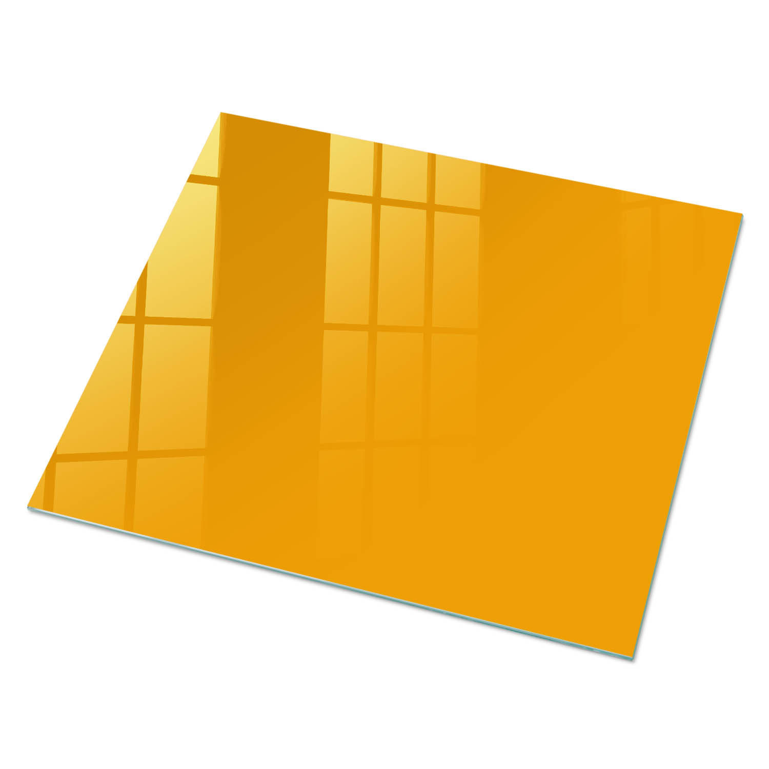 GLASPLATTE 80x60 cm – Leuchtendes Orange - Beige, Glas (0.4/80/60cm) - ArtPrintCave