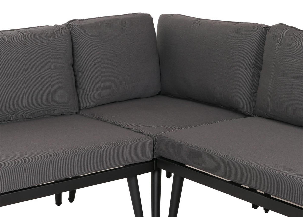 LOUNGE-SET Gartengarnitur Braun Kissen Dunkelgrau - Braun, Metall - PROREGAL