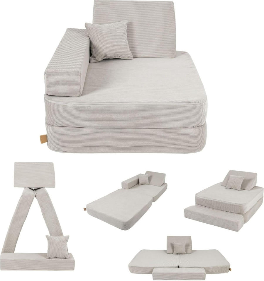 KINDERSESSEL Cordsamt Grau - Grau, Textil (80/24/80cm) - AngeLove