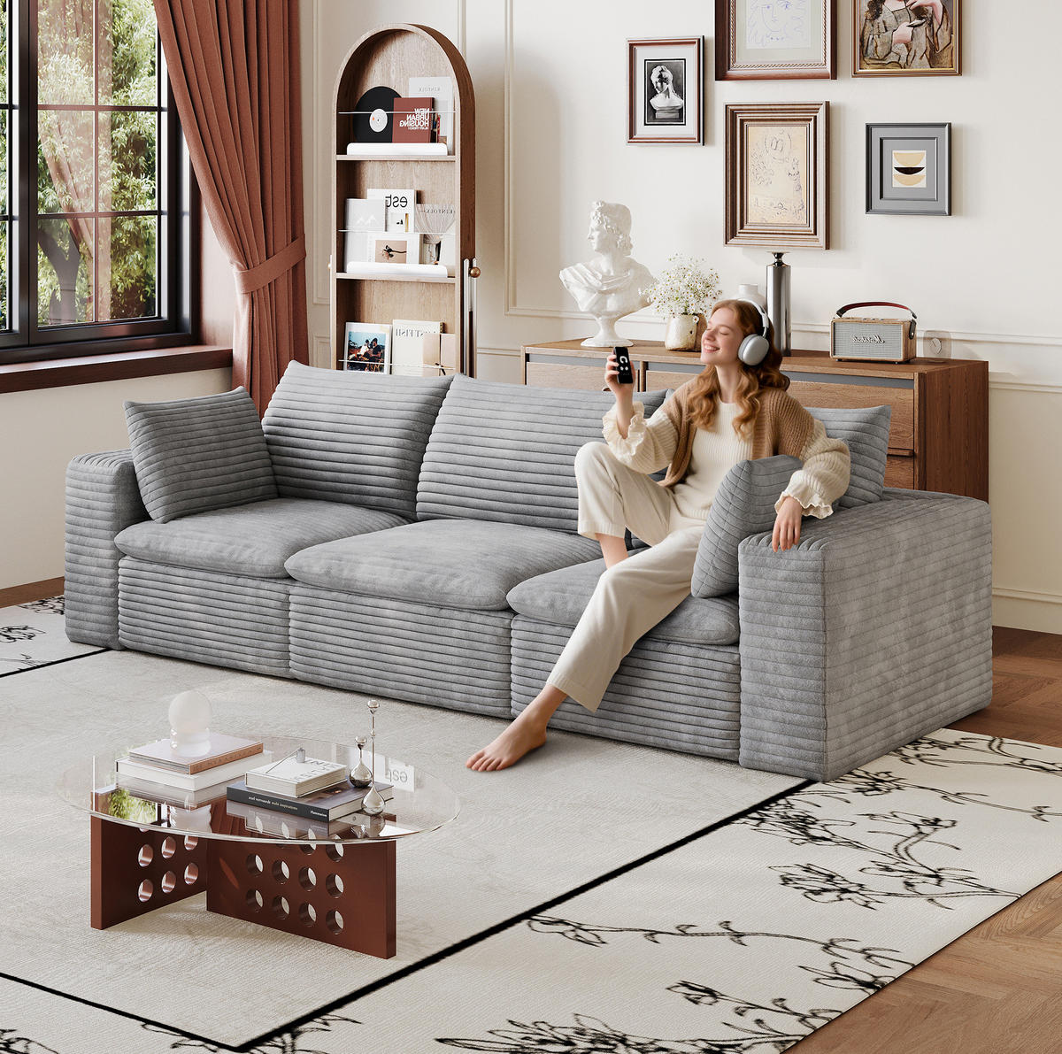 SOFA modular Grau - Grau, Kunststoff (90/60/260cm) - Meubliv