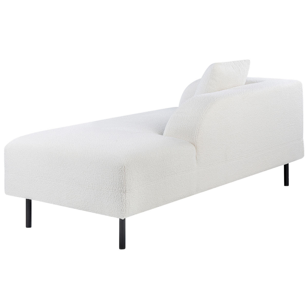 CHAISELONGUE Bouclé weiß linksseitig Le Crau - Weiß, Textil (170/65/84cm) - Beliani
