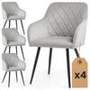POLSTERSTUHL 4er Set, Metallbeine Grau, Schwarz 54,5/82/58 - Schwarz/Grau, Textil (55/82/58cm) - RAUMHIRSCH FURNITURE
