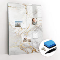 MAGNETTAFEL 120x60 Dekorativer Marmor - Goldfarben/Weiß, Glas (120/60/0.4cm) - TULUP