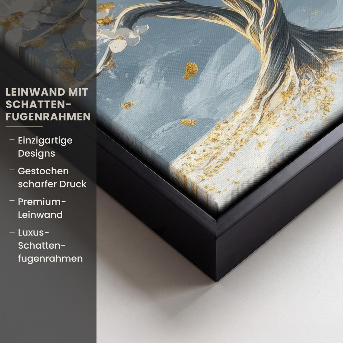 LEINWAND Bilder mit Rahmen - Baum - Winter - Baum des Lebens - Modern - Gold - 20x30 - Goldfarben, Textil (20/30cm) - MuchoWow