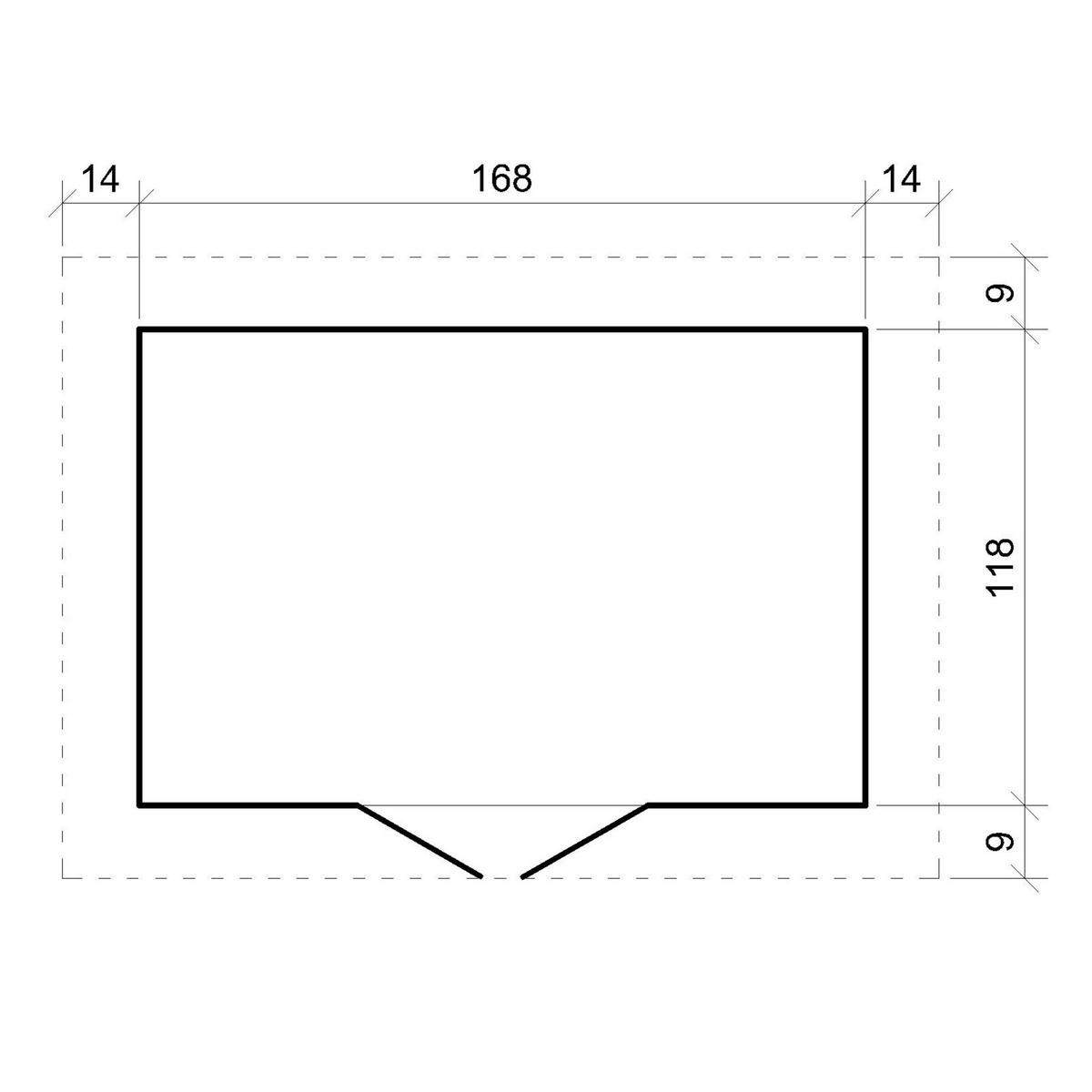 GARTENHAUS HOLZ M367C1 1,98 m² - Naturfarben, Holz (196/218/136cm) - Timbela