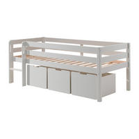 KOJENBETT Karolina 208x83x105 aus Massivholz in Weiß - Sandfarben, Holz (90/200cm) - 58aufmkessel