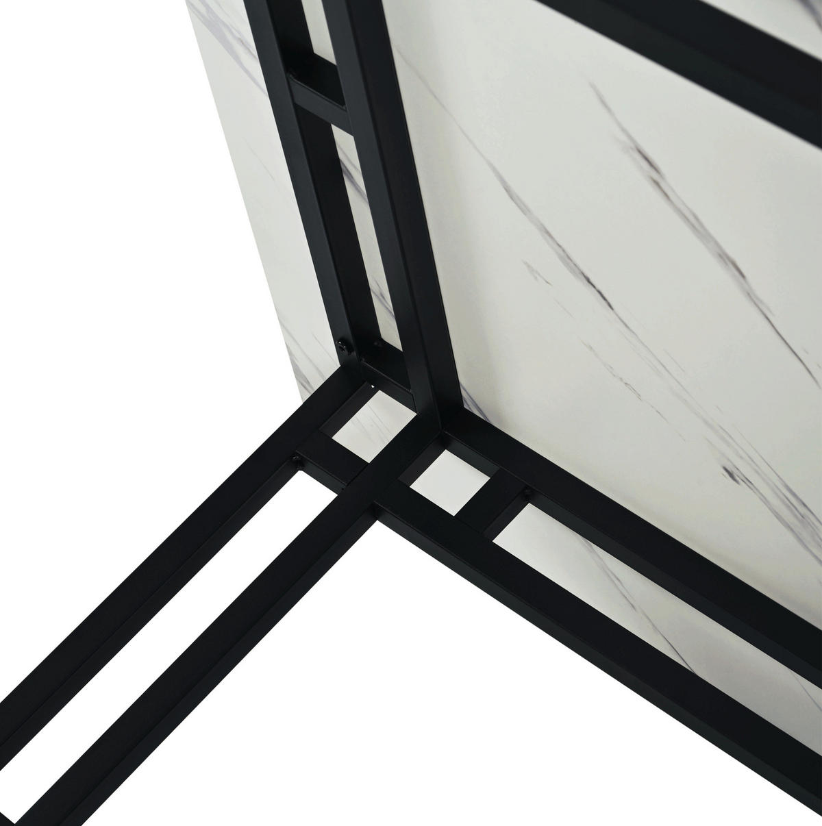 ESSTISCH 140 cm Schwarz/Weiß aus MDF mit Metallbeinen - Weiß, Holzwerkstoff (140/80/74cm) - OKMYHOME