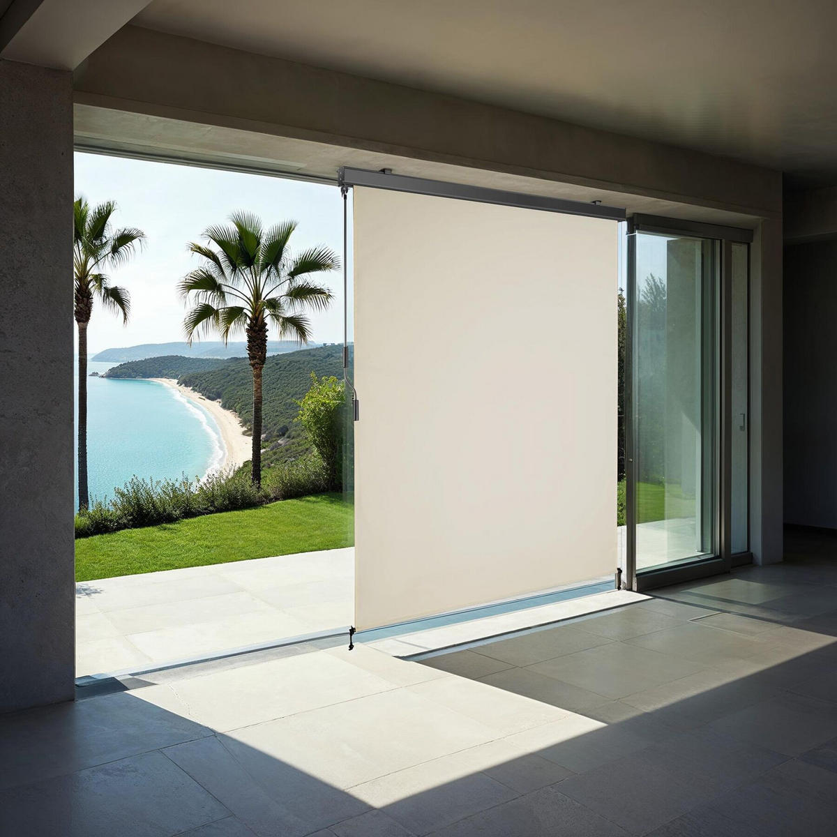 SENKRECHTMARKISE Eloise, inkl. Wandhaltern, beige - Beige, Textil (140/250cm) - tectake