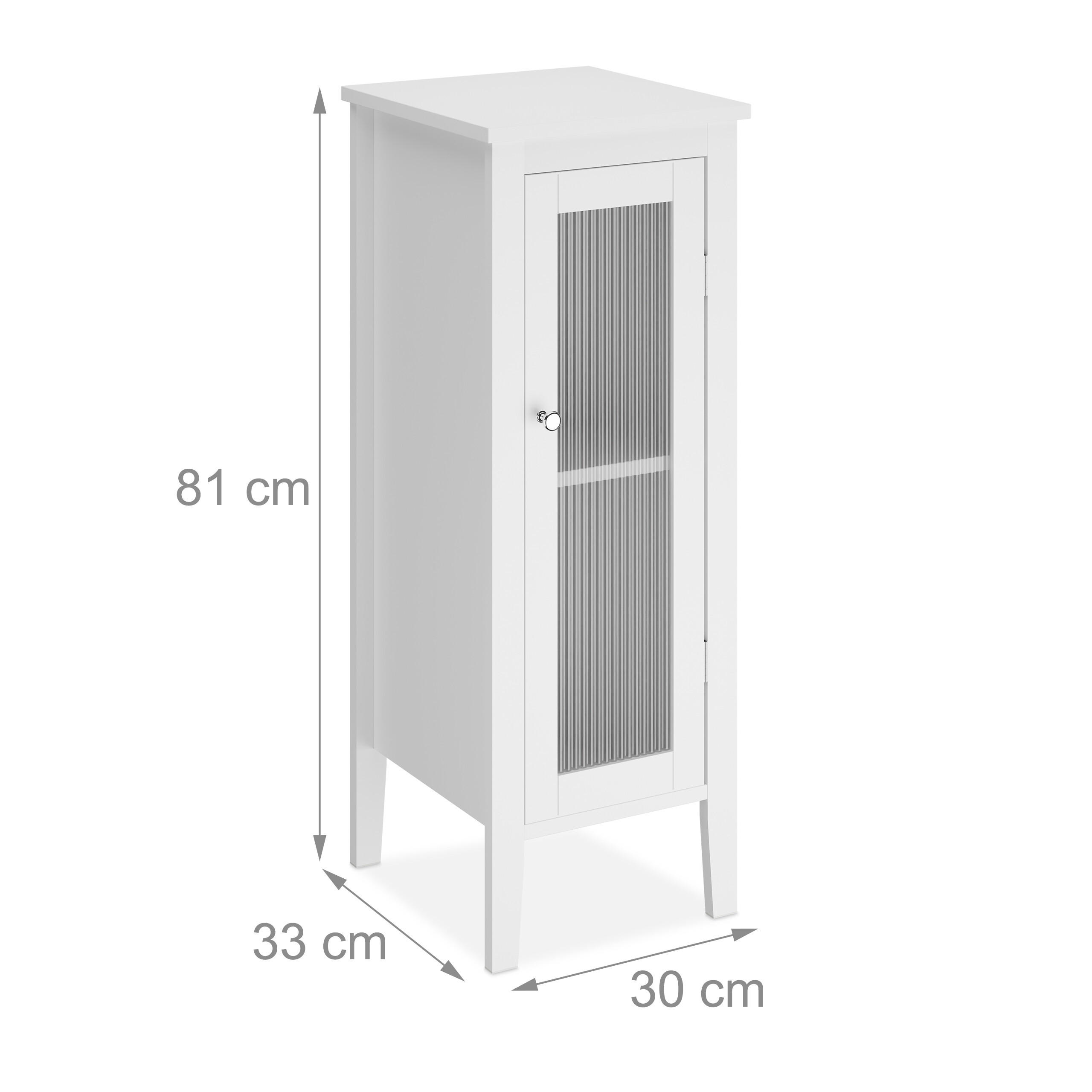 Thumbnail - Relaxdays Badezimmerschrank, Weiß, Holzwerkstoff, Kunststoff, 30x81x33 cm, Badezimmer, Badezimmerschränke, Midischränke