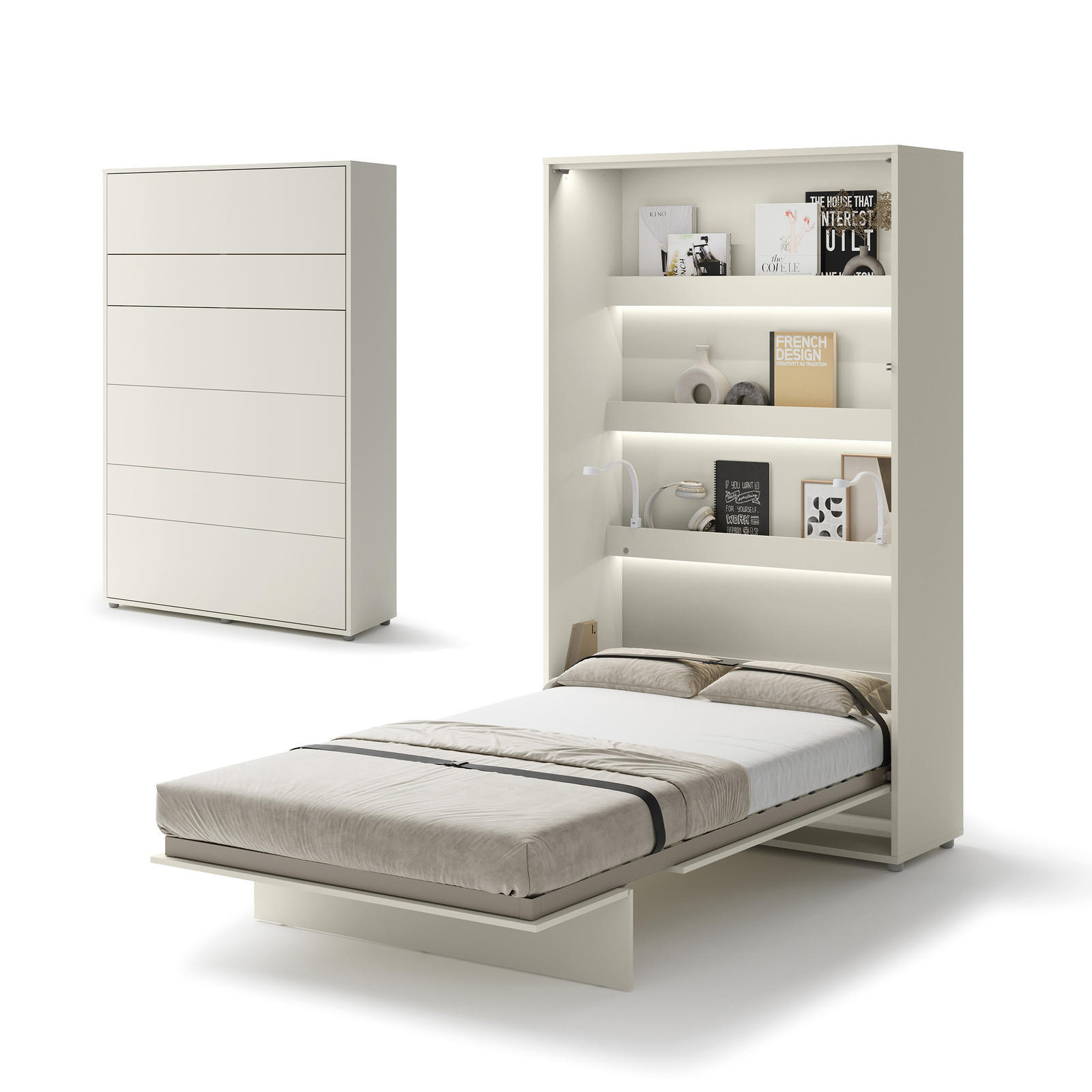 SCHRANKBETT Vertical BED CONCEPT 140x200 Kaschmir - Kaschmir, Holzwerkstoff (140/200cm) - Compleo24