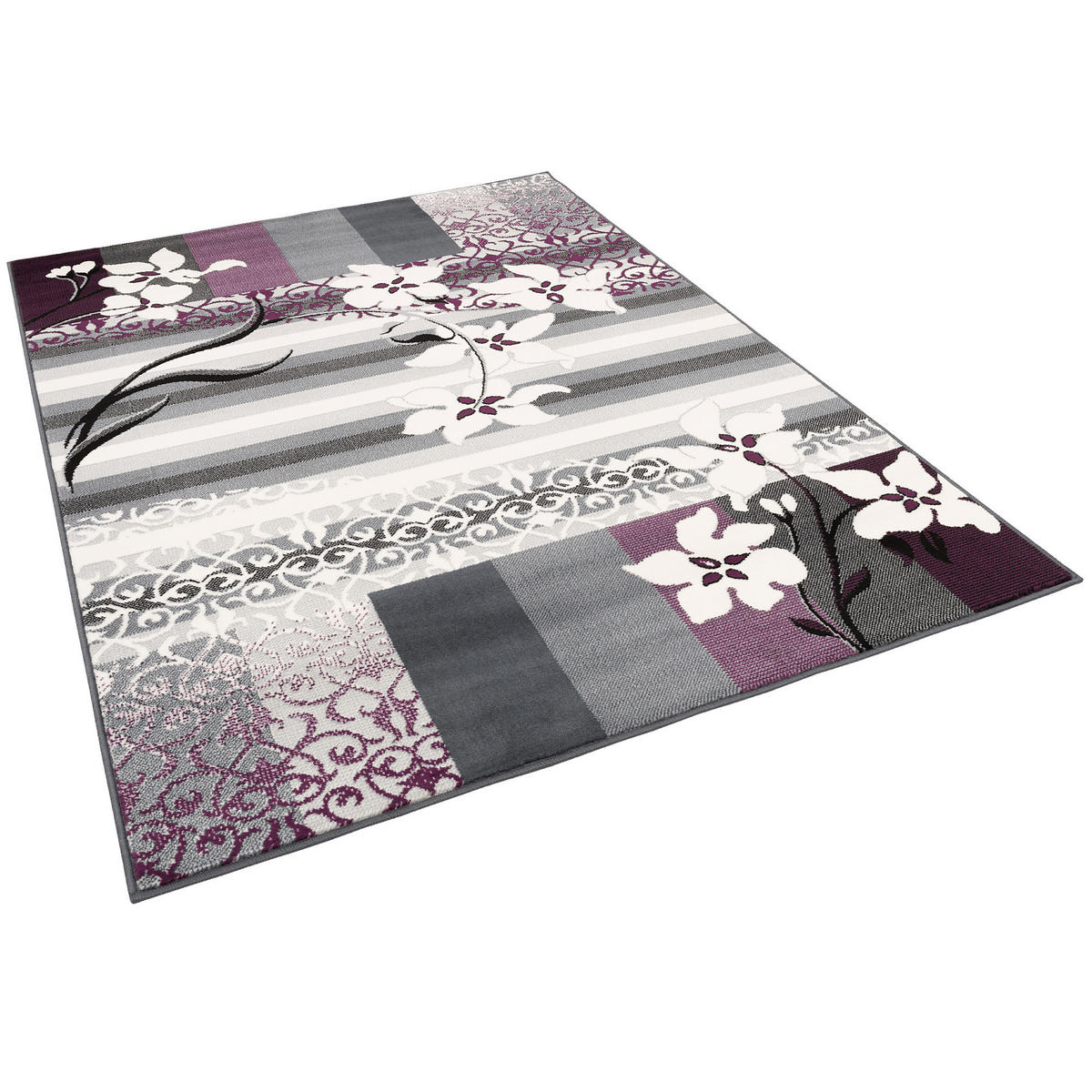 MODERN DESIGNER VELOURS TEPPICH SAMBA - Lila, Textil (120/170cm) - Pergamon