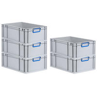 EUROBOX 5x Nextgen Color 22x40x60cm 44 Liter Griffe Blau Geschlossen - Blau, Kunststoff (40/22/60cm) - PROREGAL