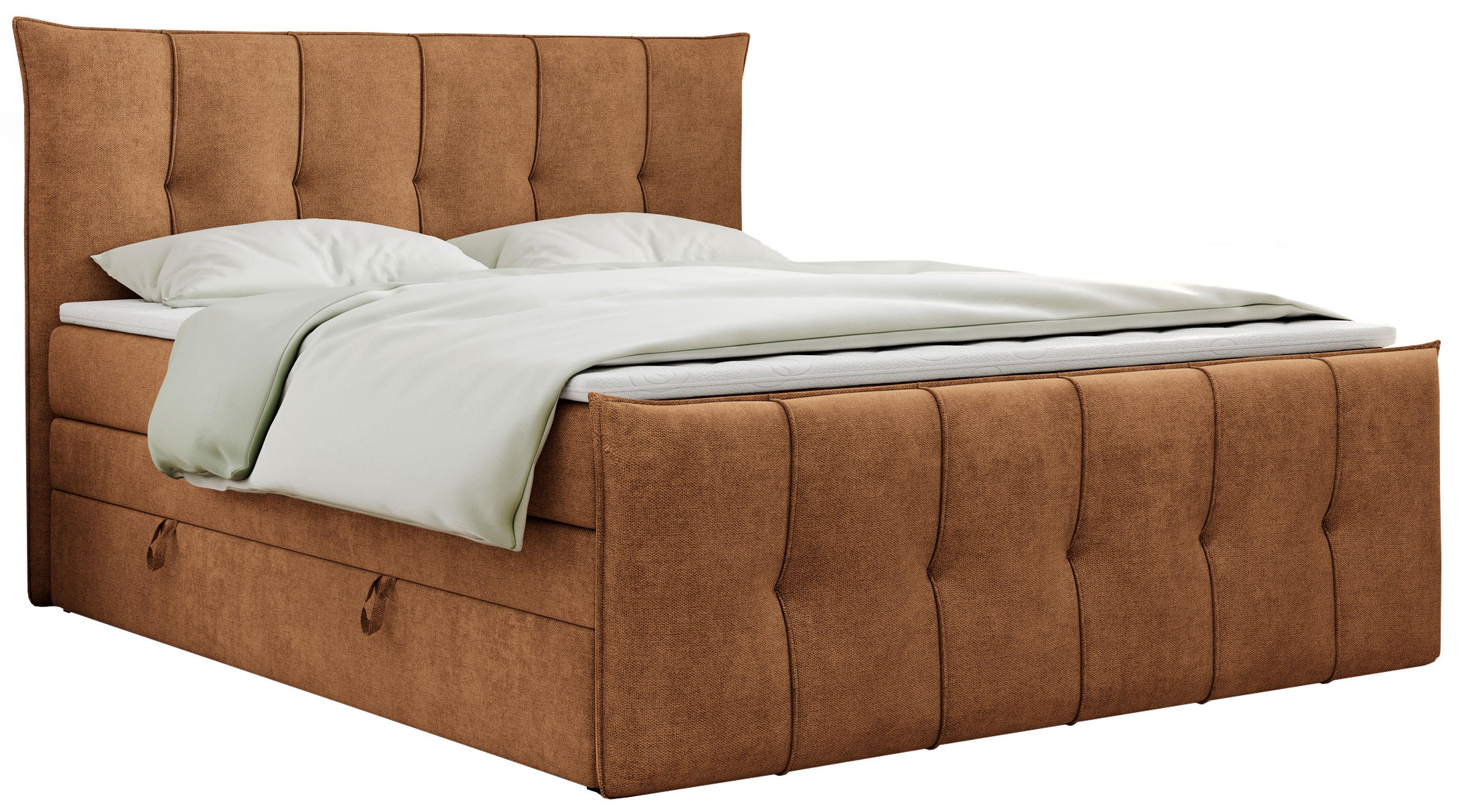 BOXSPRINGBETT PREMIUM 11 KING 140/200 Orange Struktur - H4 - Orange, Holz/Textil (140/200cm) - MKS