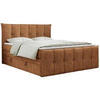 BOXSPRINGBETT PREMIUM 11 KING 180/200 Orange Struktur - H3 - Orange, Holz/Textil (180/200cm) - MKS