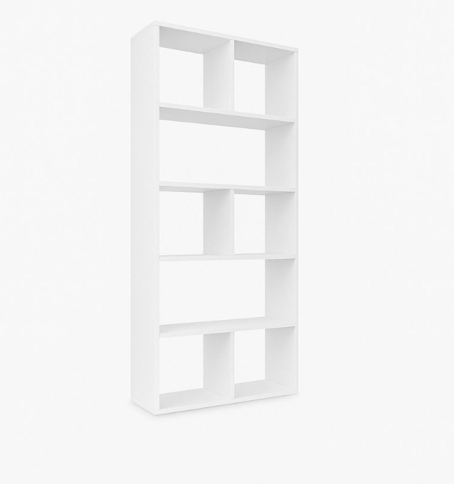 BÜCHERREGALE MOSAICO 75 / 198 / 34 cm Weiß - Weiß, Holzwerkstoff (75/198/34cm) - MASSENO