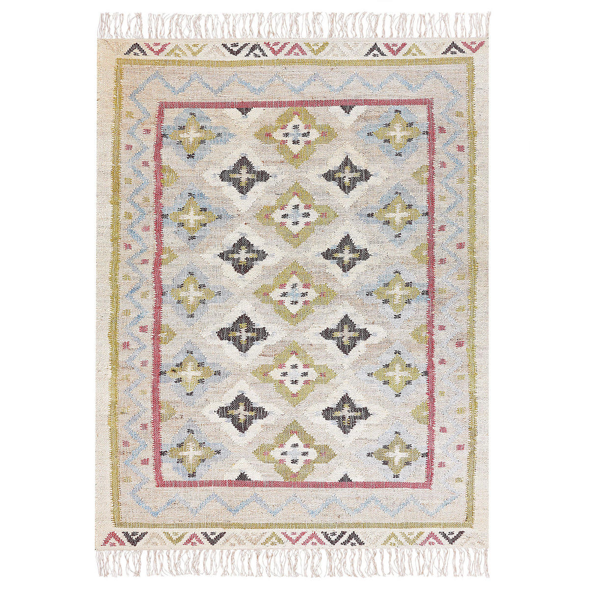TEPPICH geflochten Terkos 230/160 cm - Multicolor, Naturmaterialien (160/230cm) - Beliani